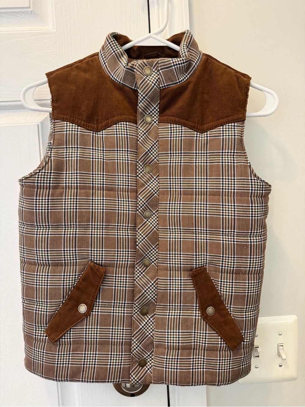 Janie & Jack Plaid Puffer Vest 7-8Y